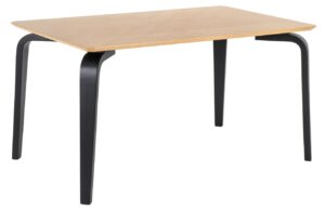 Dubový jídelní stůl Somcasa Stacy 140 x 90 cm s černou podnoží