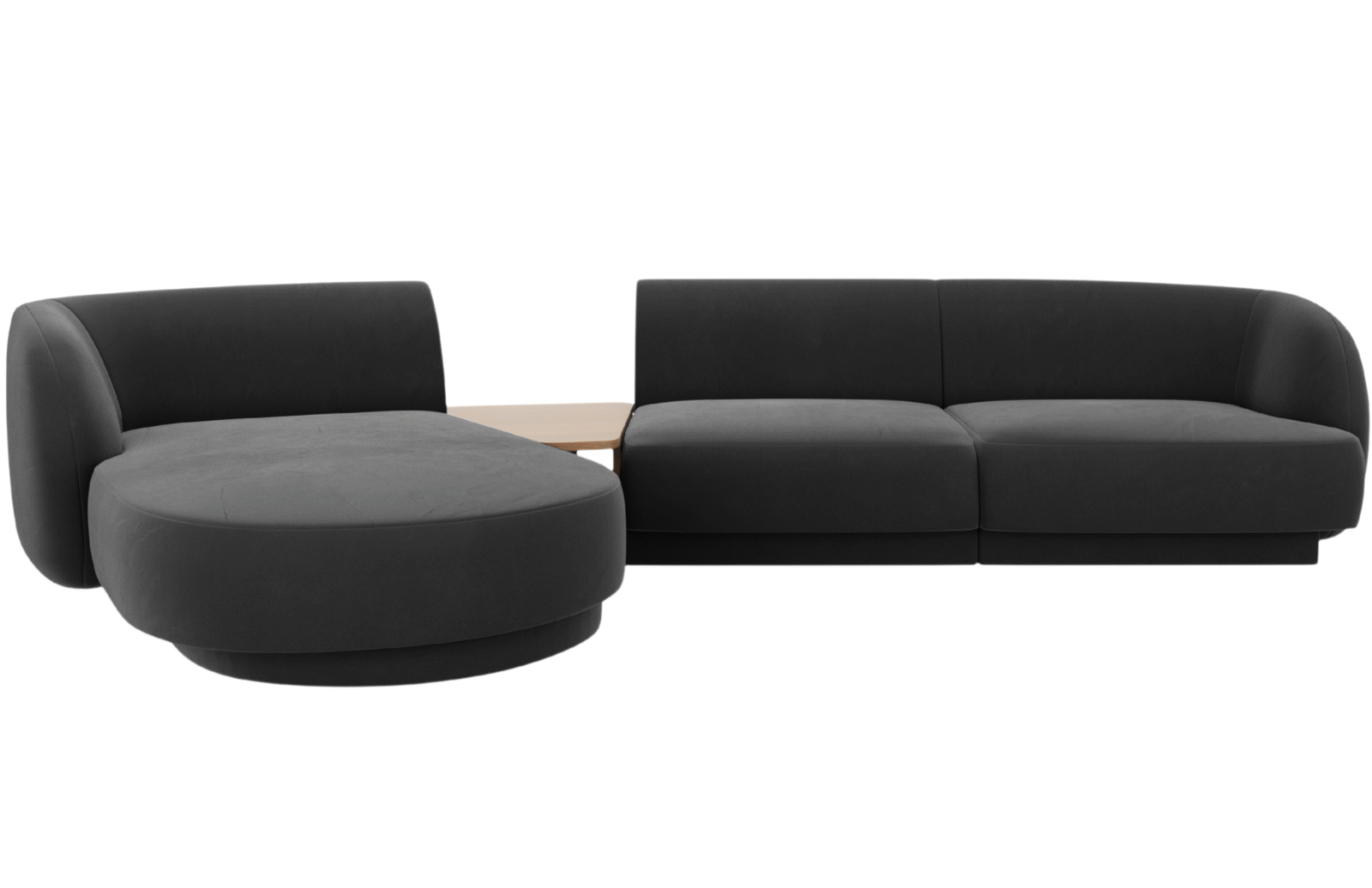 Micadoni Sametová rohová pohovka Miley 303 cm