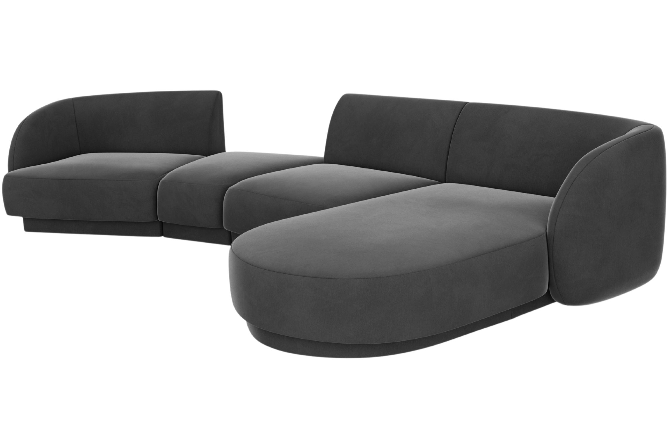 Micadoni Sametová rohová pohovka Miley 325 cm