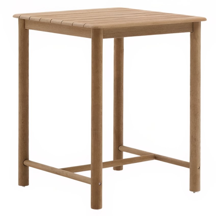 Kave Home Dřevěný zahradní barový stůl Sori 78 x 78 cm