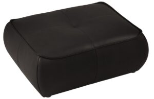 Maison Heritage Černá kožená podnožka Lily 89 x 65 cm