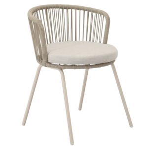 Somcasa Béžová kovová zahradní židle Vilma