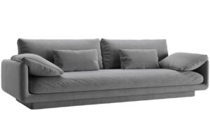 Micadoni Světle šedá sametová čtyřmístná pohovka Torino 250 cm