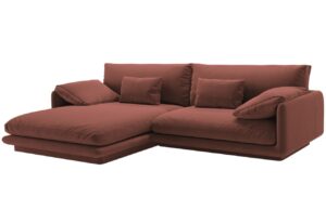 Micadoni Červená sametová rohová pohovka Torino 250 cm