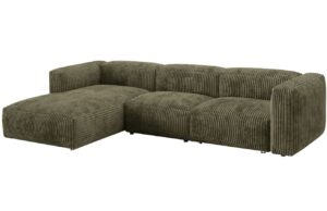 Micadoni Zelená manšestrová rohová pohovka Martina 330 cm