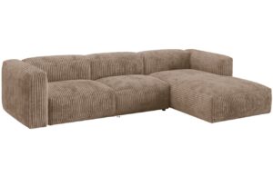 Micadoni Tmavě béžová manšestrová rohová pohovka Martina 330 cm