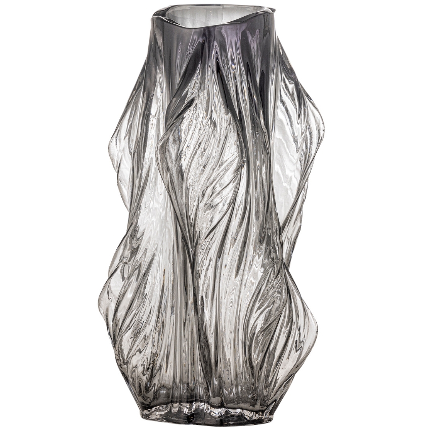Bloomingville Šedá skleněná váza Tulla