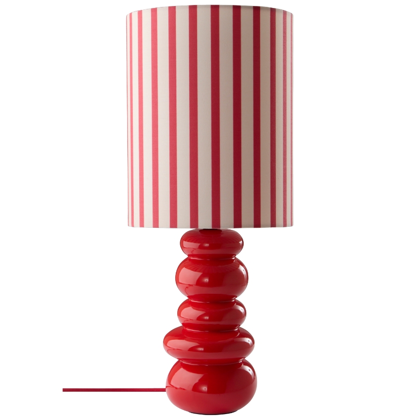 Jotex Červená keramická stolní lampa FONSO