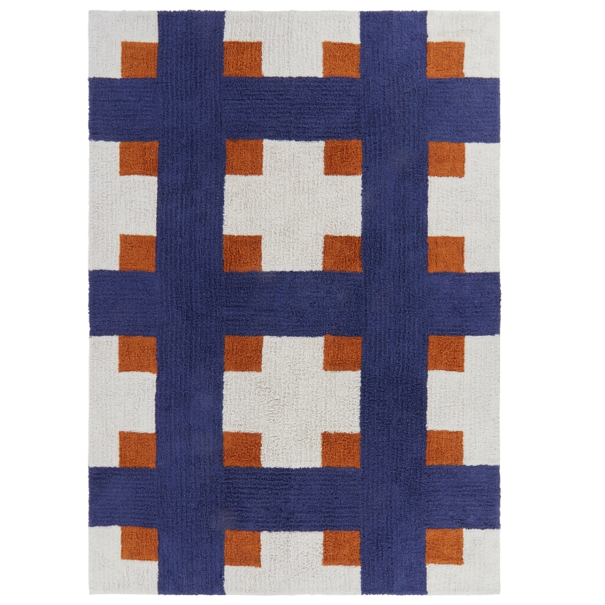 Jotex Hnědo-modrý bavlněný koberec DELPHI 200 x 300 cm