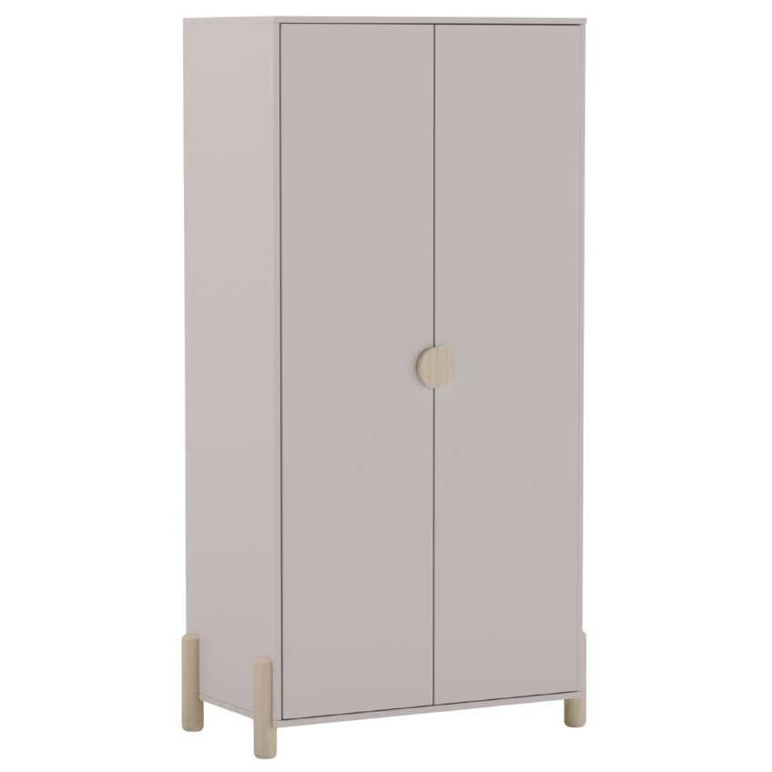 Marckeric Krémová dřevěná dětská skříň Enola 92