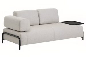 Kave Home Béžovošedá dvoumístná pohovka Compo 200 cm s velkým stolkem