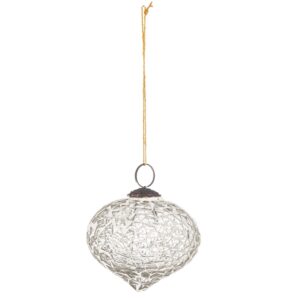 Bloomingville Bílá skleněná vánoční ozdoba Nadine 7