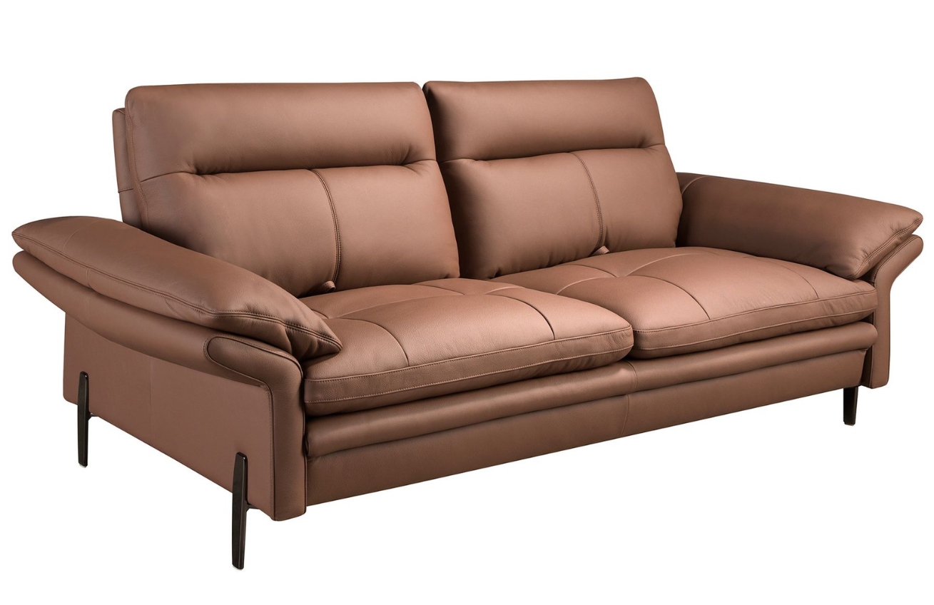 Angel Cerdá Hnědá kožená trojmístná pohovka No. 6241