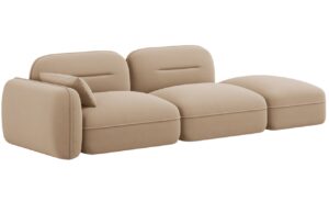 Cosmopolitan Design Pískově hnědá sametová trojmístná pohovka Sydney 295 cm