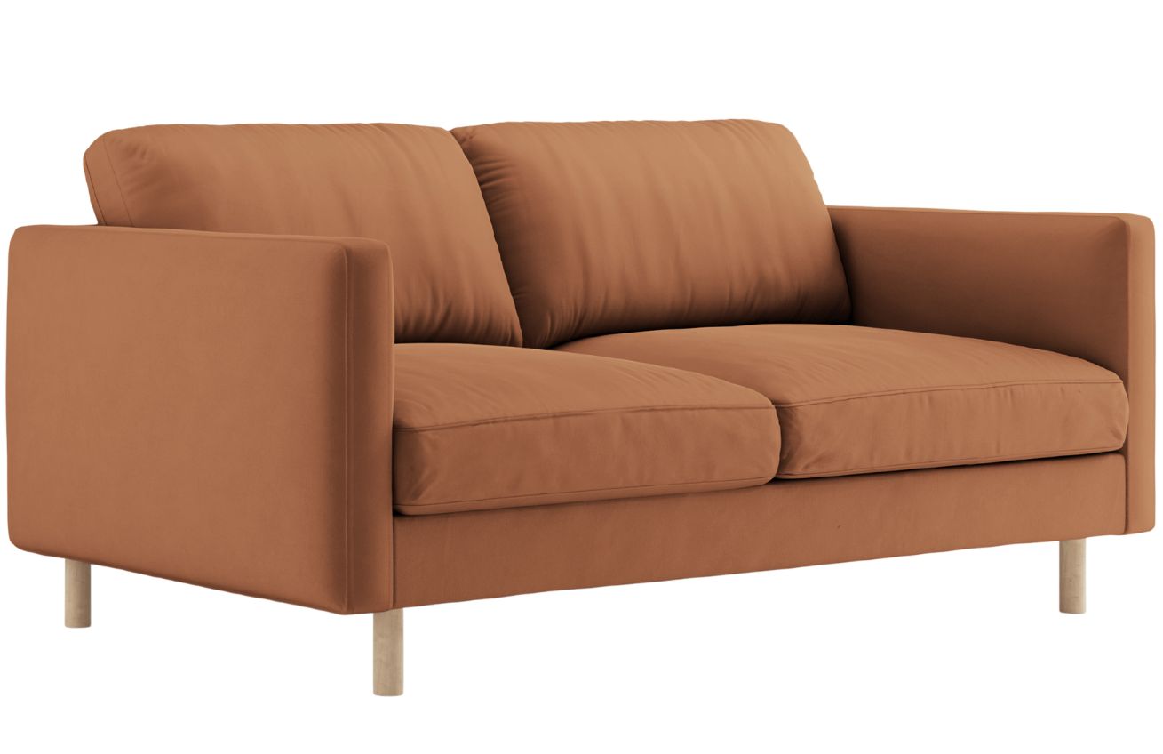 Micadoni Oranžová sametová dvoumístná pohovka Eden 146 cm