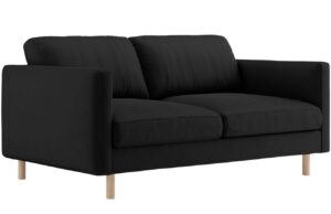 Micadoni Černá sametová dvoumístná pohovka Eden 146 cm