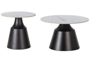 Marckeric Set konferenčních stolků Riley 50/70 cm s mramorovým dekorem