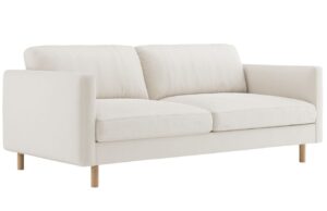 Micadoni Bílá sametová trojmístná pohovka Eden 173 cm