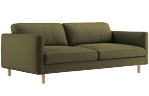 Micadoni Zelená sametová čtyřmístná pohovka Eden 209 cm