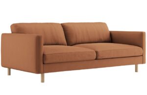 Micadoni Oranžová sametová čtyřmístná pohovka Eden 209 cm