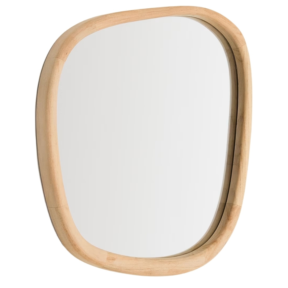 Kave Home Dřevěné závěsné zrcadlo Alura 47 x 45