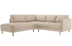 Micadoni Béžová sametová rohová pohovka Eden 267 cm