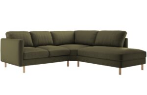Micadoni Zelená sametová rohová pohovka Eden 267 cm
