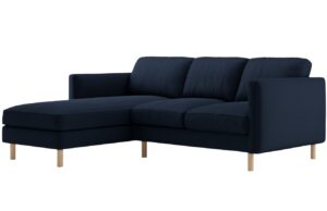 Micadoni Tmavě modrá sametová rohová pohovka Eden 223 cm