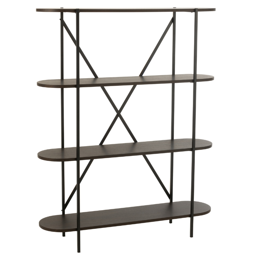 J-line Hnědý regál Oval 150 x 120 cm