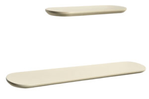 Kave Home Set dvou béžových lakovaných polic Arely 35/55 cm