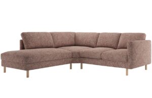 Micadoni Růžová rohová pohovka Eden 267 cm