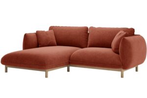 Micadoni Cihlově červená rohová pohovka Ada 214 cm