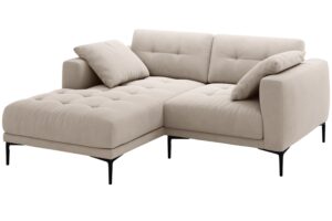 Micadoni Béžová sametová rohová pohovka Bemy 205 cm