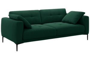 Micadoni Lahvově zelená sametová čtyřmístná pohovka Bemy 230 cm
