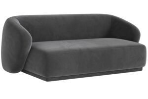 Maison Heritage Tmavě šedá sametová dvoumístná pohovka Jane 180 cm