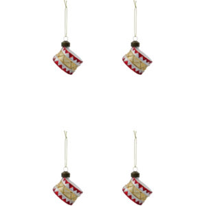 House Doctor Červeno-zlaté skleněné vánoční ozdoby Tambur