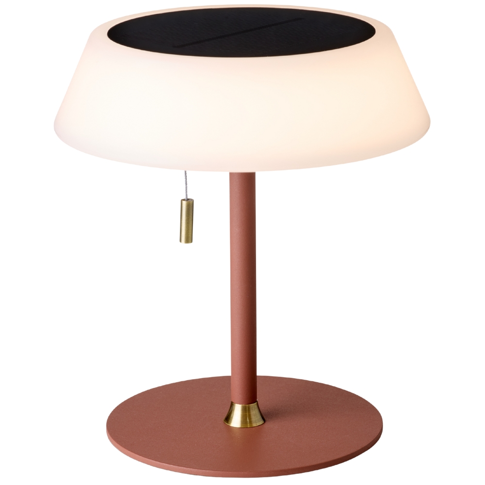 Halo Design Terakotově červená kovová nabíjecí stolní LED lampa Solar 19 cm