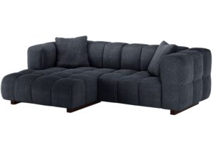 Micadoni Tmavě modrá rozkládací pohovka Puma 260 cm