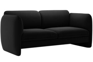 Micadoni Černá sametová dvoumístná pohovka Georgia 168 cm