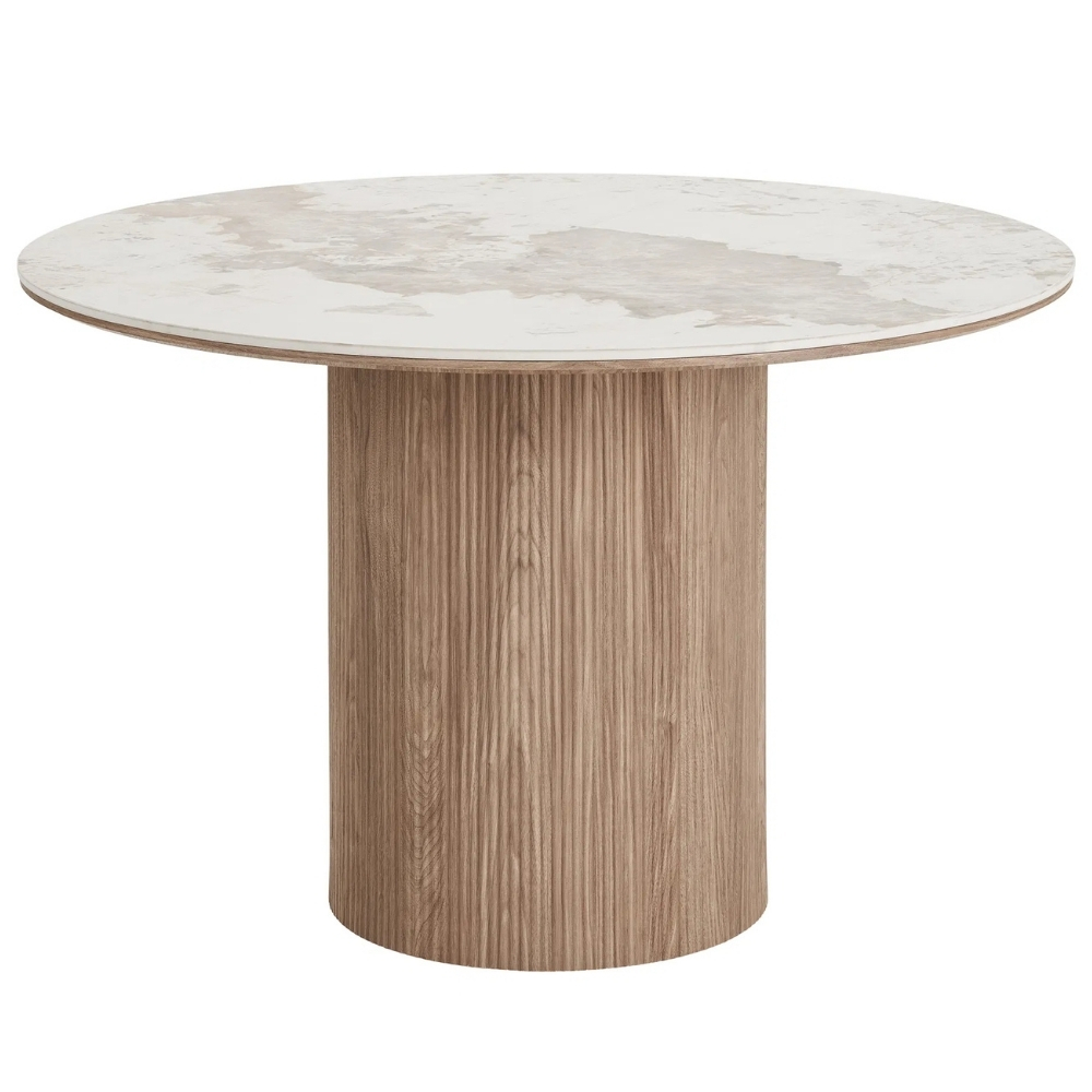 Nordic Living Bílý keramický jídelní stůl Athena 120 cm