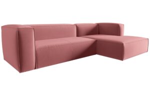 Cosmopolitan Design Růžová sametová rohová pohovka Mackay 282 cm