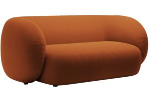 Micadoni Oranžová sametová dvoumístná pohovka Kate 183 cm