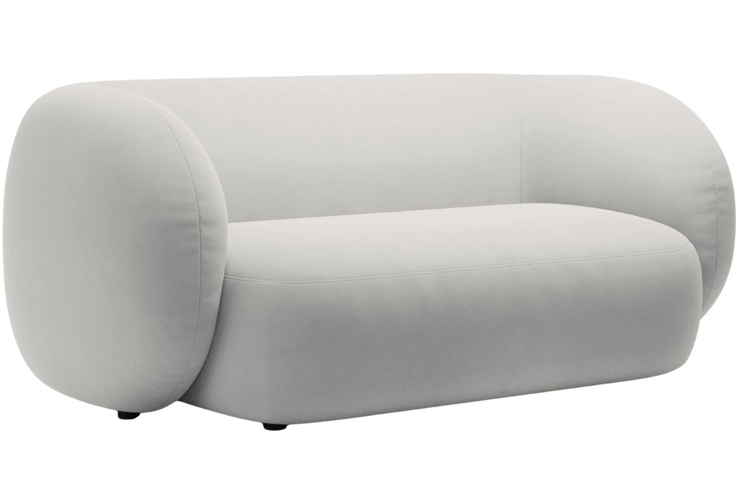 Micadoni Světle šedá sametová dvoumístná pohovka Kate 183 cm