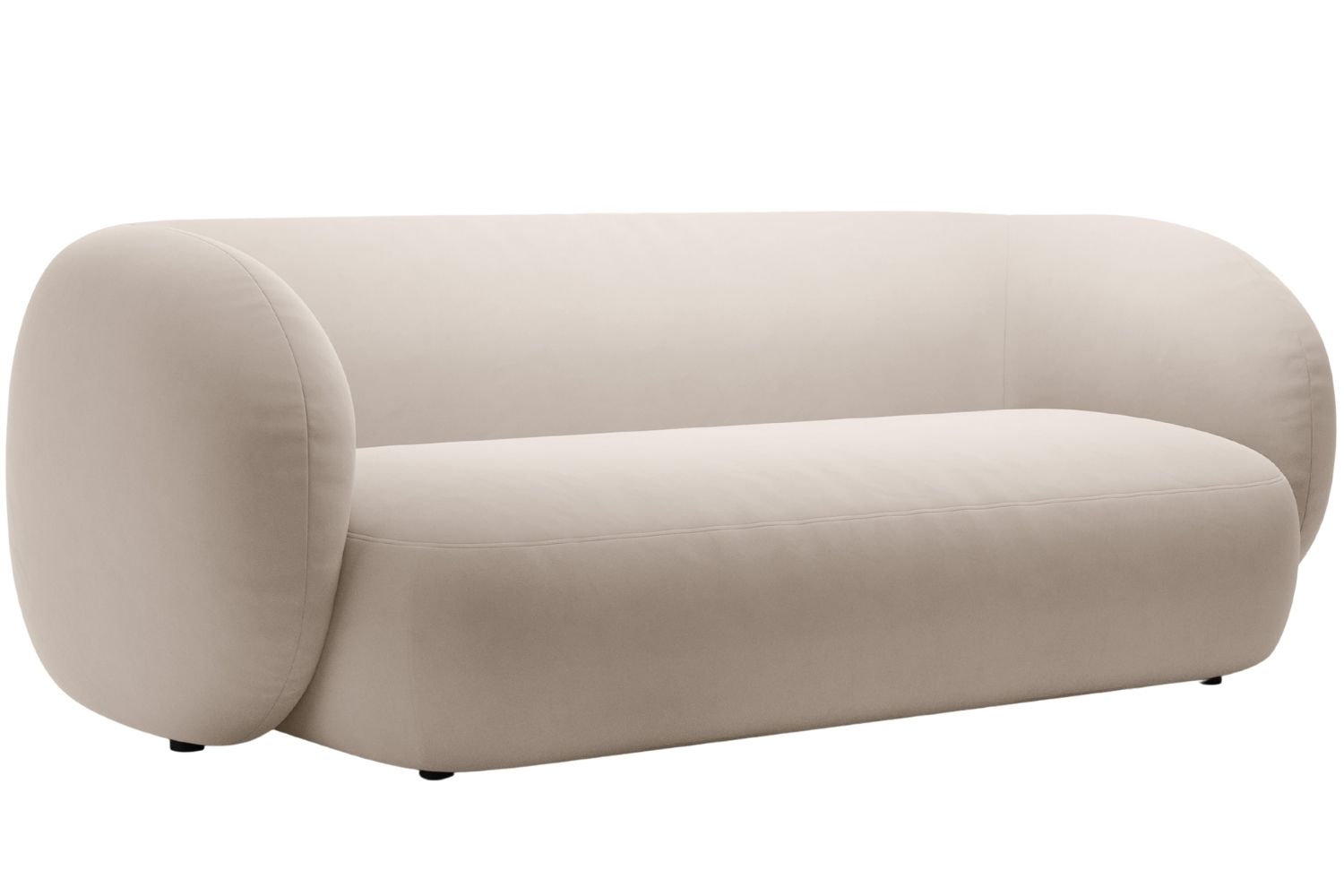 Micadoni Béžová sametová trojmístná pohovka Kate 213 cm