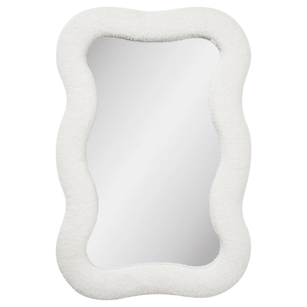 Nordic Living Bílé závěsné zrcadlo Bossar 80 x 54 cm