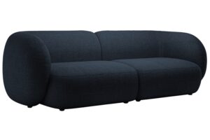 Micadoni Tmavě modrá bouclé čtyřmístná pohovka Kate 243 cm