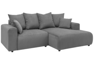 Bobochic Paris Tmavě šedá manšestrová rohová pohovka Enjoy 237 cm