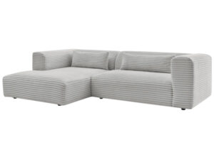 Bobochic Paris Světle šedá manšestrová rohová pohovka Harry 273 cm