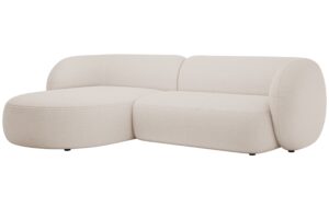 Micadoni Béžová bouclé rohová pohovka Kate 285 cm