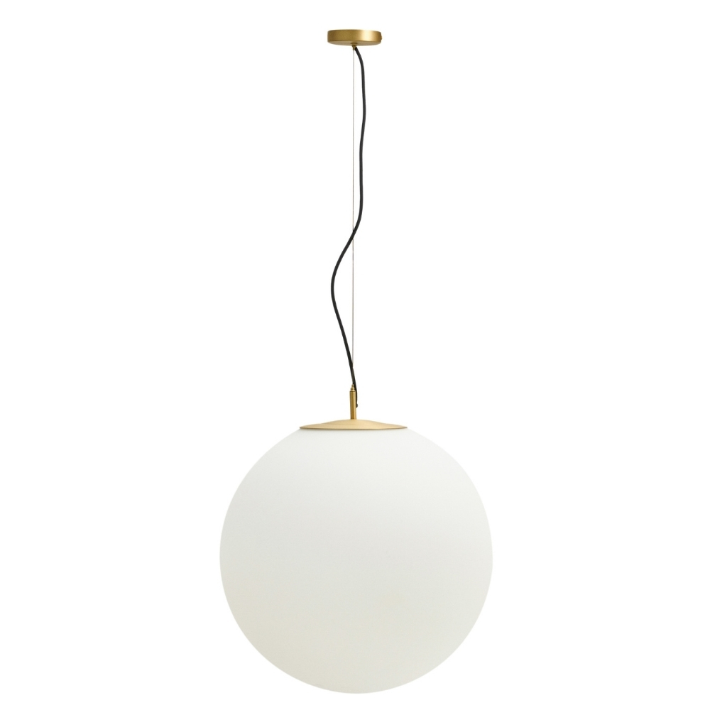 Kave Home Bílé skleněné závěsné světlo Brisia 50 cm